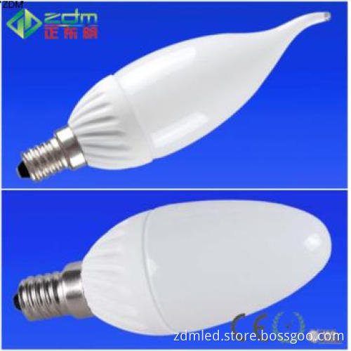 Ceramic LED Candle Bulb 2W SMD3629 LED E14 E26 E27 Base